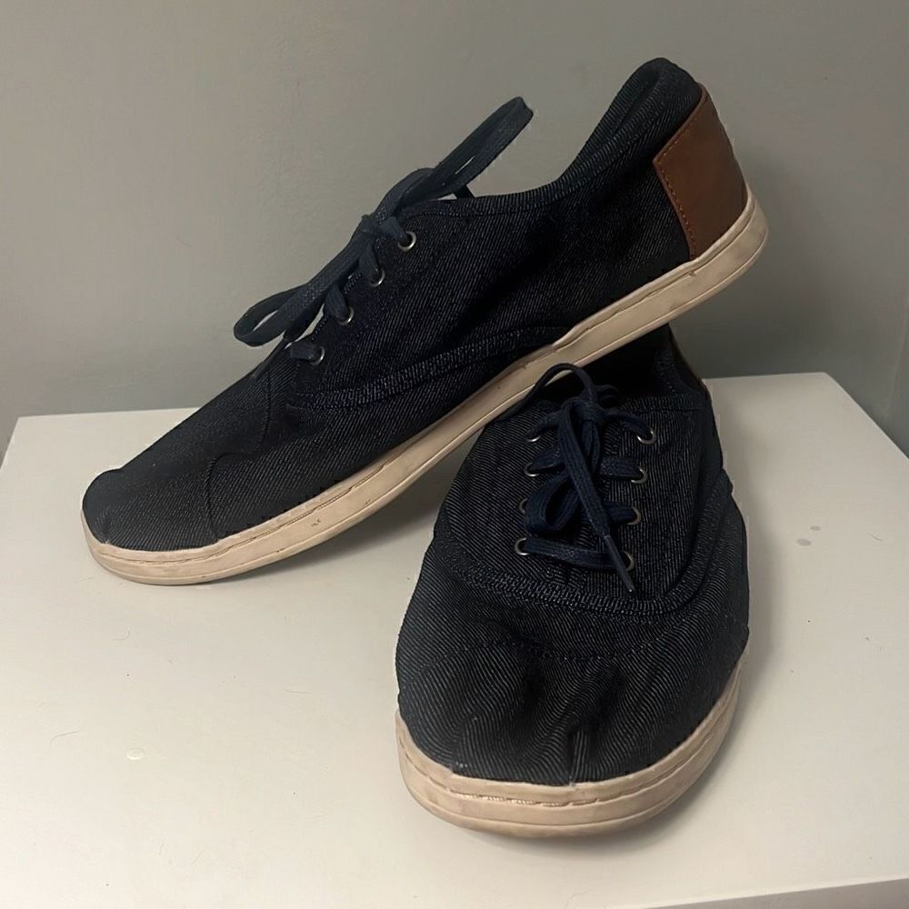 Toms Men's Blue lassic Lace Up Canvas Sneakers Casual Shoes
